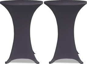 vidaXL Καλύμματα Τραπεζιού Ελαστικά 2 τεμ. Ανθρακί 80 εκ.