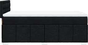 vidaXL Κρεβάτι Boxspring με Στρώμα Μαύρο 100 x 200 εκ. Υφασμάτινο