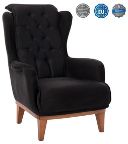 Πολυθρόνα - Μπερζέρα BENNINGTON C9313.01 Μαύρο Βελούδο 75x100x100 εκ. 75x100x100 εκ.