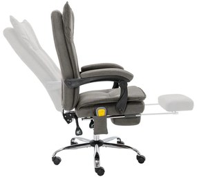 vidaXL Πολυθρόνα Γραφείου Μασάζ Γκρι Υφασμάτινη