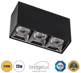 Επίτοιχο Σποτ Downlight LED TrimLess 12W Μαύρο Κάτοπτρο Χρωμίου-2700K LUMINAR SUPERIOR 60325 Globostar-60325-Μαύρο 60325