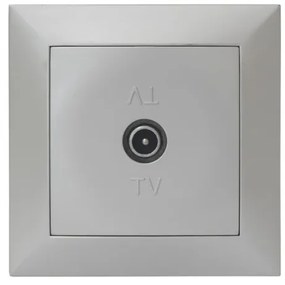 Πρίζα Τηλεόρασης Ενδιάμεση TV Πλήρης Lumen 15-0156 Ασημί