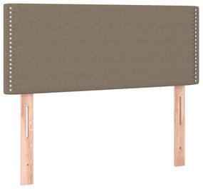 vidaXL Κρεβάτι Boxspring με Στρώμα &amp; LED Taupe 90x190 εκ. Υφασμάτινο