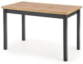Τραπέζι Houston 939, Wotan δρυς, Μαύρο, 77x68x120cm, 20 kg, Φυσικό ξύλο καπλαμά, Πλαστικοποιημένη μοριοσανίδα | Epipla1.gr