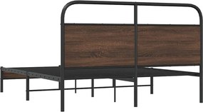 vidaXL Πλαίσιο Κρεβατιού Χωρ. Στρώμα Καφέ Δρυς 150x200εκ. Επ. Ξύλο