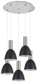 Φωτιστικό Οροφής Adept Tube 77-8461 40x40x300cm 5xE27 60W Nickel-Black Homelighting