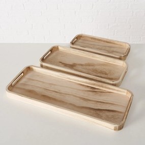 Δίσκος Σερβιρίσματος Σετ 3τμχ Ξύλινος Natural 30x13x3εκ.-40x17x3εκ.-50x20x3εκ. Lapua MSA 20-25-973