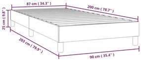 ΠΛΑΙΣΙΟ ΚΡΕΒΑΤΙΟΥ BOXSPRING ΣΚΟΥΡΟ ΓΚΡΙ 90 X 200 ΕΚ. ΥΦΑΣΜΑΤΙΝΟ 3120583