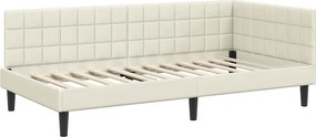 vidaXL Κρεβάτι Γωνίας Κρεμ 100 x 200 cm Βελούδο