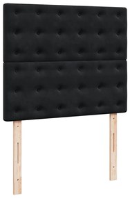 vidaXL Κρεβάτι Boxspring με Στρώμα Μαύρο 120 x 200 εκ. Βελούδινο
