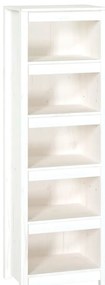 vidaXL Βιβλιοθήκη Λευκή 50 x 35 x 154 εκ. από Μασίφ Ξύλο Πεύκου