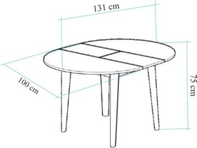 Επεκτεινόμενο Τραπέζι Τραπεζαρίας Καρυδί / Μαύρο IPRUSES 100x100x75