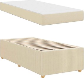 vidaXL Σκελετός Κρεβατιού Κρεμ 100 x 200 cm ύφασμα
