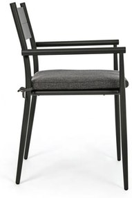 Καρέκλα Kendall Charcoal Μαύρη 54x57x83εκ. - Μαύρο