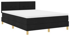 vidaXL Κρεβάτι με ελατήρια με στρώμα Μαύρο 160 x 200 cm ύφασμα