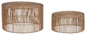 Σετ με 2 τραπέζια Home ESPRIT Φυσικό 70 x 70 x 40 cm