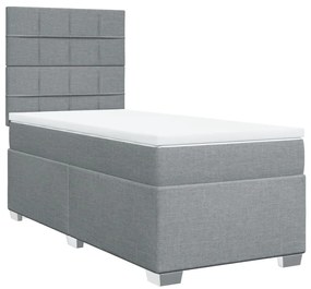 ΚΡΕΒΑΤΙ BOXSPRING ΜΕ ΣΤΡΩΜΑ ΑΝΟΙΧΤΟ ΓΚΡΙ 100X200 ΕΚ. ΥΦΑΣΜΑΤΙΝΟ 3292699