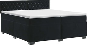 vidaXL Κρεβάτι box spring με στρώμα Μαύρο 200 x 200 cm Βελούδο