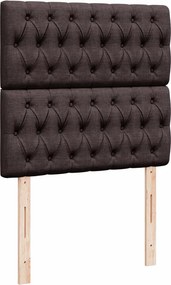 vidaXL Κρεβάτι Boxspring με Στρώμα Σκούρο Καφέ 100x200 εκ. Υφασμάτινο