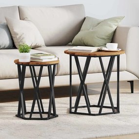 vidaXL Τραπεζάκι σαλονιού 2 pcs Παλαιό ξύλο 50 x 50 x 50 cm