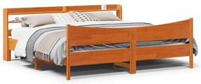 vidaXL Πλαίσιο Κρεβατιού με Κεφαλάρι 180x200 εκ Μασίφ Ξύλο Πεύκου