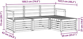 vidaXL Σειρά Καναπέ Εξωτερικού 4 pcs Φυσικό
