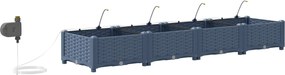 vidaXL Γλάστρα Κήπου 4 τμχ. Γκρι 160 x 40 x 22 cm PP