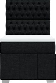 vidaXL Κρεβάτι Boxspring με Στρώμα Μαύρο 100 x 200 εκ. Υφασμάτινο