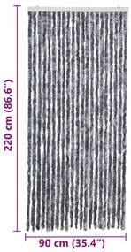 vidaXL Σήτα - Κουρτίνα Πόρτας Ασημί 90 x 220 εκ. από Σενίλ