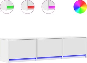 vidaXL Ντουλάπι TV με led Λευκό 165 x 34 x 40 εκ. Επεξεργασμένο ξύλο