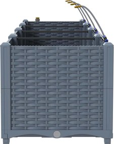 vidaXL Γλάστρα Κήπου 4 pcs Ανοιχτό Γκρι Ατσάλι