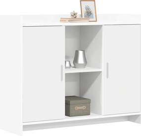 vidaXL Πλαϊνό γραφείο Λευκό 98,5 x 33 x 80 εκ Επεξεργασμένο Ξύλο