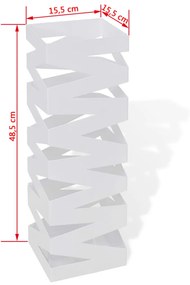 vidaXL Ομπρελοθήκη Τετράγωνη Λευκή 48,5 εκ. Ατσάλινη