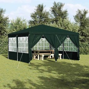 vidaXL Σκηνή Πάρτυ Πράσινο και Λευκό 400 x 400 x 266 εκ