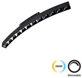 Μαγνητικό Φωτιστικό Ράγας Κυρτό LED 13W IP20 3000K Magnetic Curvy 4282200 Viokef 4282200 Μαύρο