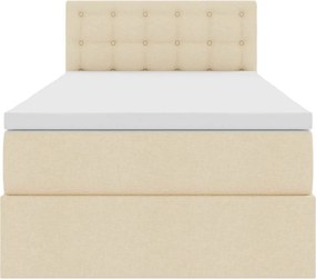 vidaXL Κρεβάτι με αποθηκευτικό χώρο και στρώμα Κρέμ 100 x 200 cm