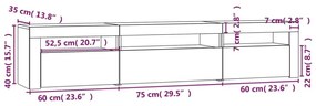 Έπιπλο Τηλεόρασης με LED Καφέ Δρυς 195x35x40 εκ. - Καφέ