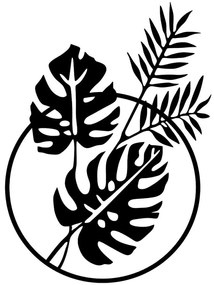 Διακοσμητικό Τοίχου Leaves 899SKL2442 48x67cm Black Wallity Μέταλλο