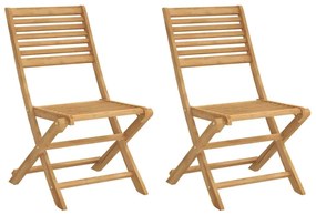 Καρέκλες Κήπου Πτυσσόμενες 2 τεμ 48,5x61,5x87 εκ. Μασίφ Ακακία - Καφέ