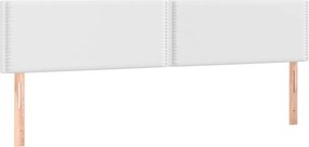 vidaXL Κρεβάτι Boxspring με Στρώμα Λευκό 200x200 εκ. Συνθετικό Δέρμα