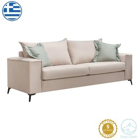 Intrahome Καναπές Verona Intrahome 3θέσιος κρεμ ύφασμα με μαξιλάρια σε μέντα απόχρωση 225x93x100εκ | SKU: INTRAPA-279111189