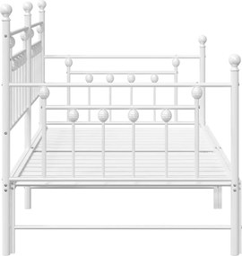 vidaXL Σκελετός κρεβατιού ημέρας Λευκό 90 x 190 cm Ατσάλι