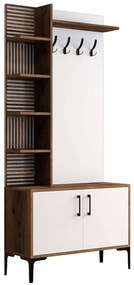 Έπιπλο Εισόδου Viyana 845HCT4220 90x35x200cm Walnut-White Particle Board, Metal