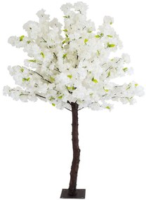Τεχνητό Δέντρο Cherry Blossom 20141 160cm White-Brown Globostar Πολυαιθυλένιο,Ύφασμα