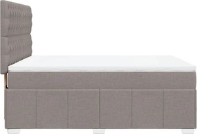 vidaXL Κρεβάτι Boxspring με Στρώμα Taupe 140x190 εκ. Υφασμάτινο