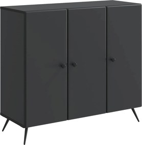 vidaXL Πλαϊνό γραφείο Μαύρο 89 x 34,5 x 80 εκ Επεξεργασμένο Ξύλο