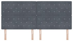 vidaXL LED Κεφαλάρι Σκούρο Γκρι 100 εκ Βελούδο