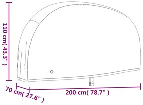 Κάλυμμα Ποδηλάτου 200 x 70 x 110 εκ. 190T Oxford - Μαύρο