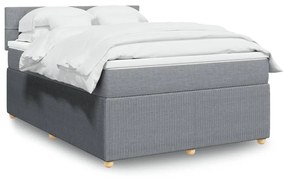 ΚΡΕΒΑΤΙ BOXSPRING ΜΕ ΣΤΡΩΜΑ ΑΝΟΙΧΤΟ ΓΚΡΙ 140X200 ΕΚ. ΥΦΑΣΜΑΤΙΝΟ 3287479