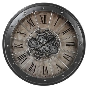 Ρολόι Τοίχου DKD Home Decor Γρανάζι Μαύρο Χαλκός Σίδερο 80 x 8 x 80 cm
